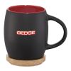 Hearth 400 ml ceramic mug with wooden coaster Solid black-Red | not available