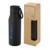 Ljungan 500 ml copper vacuum insulated stainless steel bottle with PU leather strap and lid Standard | Solid black | No Branding | not available | not available