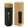 Lumi 300 ml ceramic tumbler with bamboo lid Solid black | not available