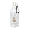 Oregon 400 ml RCS certified recycled plastic water bottle with carabiner White | No Branding | not available | not available
