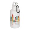 Oregon 400 ml solid colour RCS recycled plastic water bottle with carabiner  Standard | White | No Branding | not available | not available