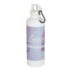 Oregon 750 ml solid colour RCS recycled plastic water bottle with carabiner   Standard | White | No Branding | not available | not available