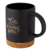 Neiva 425 ml ceramic mug with cork base Standard | Solid black | No Branding | not available | not available