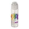 Theron 700 ml RCS recycled plastic water bottle with dual function lid and flip straw White