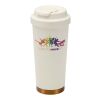 Hampton 480 ml RCS recycled stainless steel double wall vacuum insulated tumbler Cream