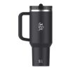 Stanley Quencher® ProTour 1180 ml recycled stainless steel insulated flip straw tumbler	 Solid black