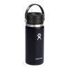 Hydro Flask Wide Mouth 473 ml insulated stainless steel tumbler with Flex Sip™ lid Black