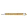 Rattan bamboo and recycled plastic ballpoint pen (black ink) Standard | white | No Branding | not available | not available