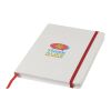 Spectrum A5 white notebook with coloured strap Standard | White-Red | not available | No Branding | not available | not available | not available