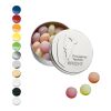 XS Pocket Tin with Embossed Lid with XS-Kalfany Fruit Candies, 16g white | Without Branding