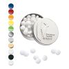 XS Pocket Tin with Embossed Lid with Peppermint Pastilles, 18g white | Without Branding