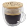 Lenora 250 ml glass cup with bamboo lid Standard | White | No Branding | not available | not available