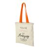 Nevada 100 g/m² cotton tote bag coloured handles Standard | Natural-Orange | not available | No Branding | not available | not available | not available