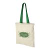 Nevada 100 g/m² cotton tote bag coloured handles Standard | Natural-Bright green | not available | No Branding | not available | not available | not available