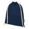 Oregon 140 g/m² GRS recycled cotton drawstring bag Standard | Navy | not available | No Branding | not available | not available | not available