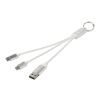 Metal 4-in-1 recycled aluminium charging cable with keychain Standard | Matted silver | not available | No Branding | not available | not available