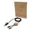 Chechia 5-in-1 recycled plastic 150 cm data sync and 27W fast charge cable with bamboo details Standard | Solid black | not available | No Branding | not available | not available