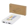 Adhil 10.000 mAh 10W recycled plastic power bank with 2 built-in cables Standard | White | No Branding | not available | not available