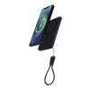 SMART 5000 mAh recycled plastic magnetic power bank with lanyard Solid black