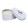 Blissful heart-shaped tin candle with vanilla aroma White | No Branding | not available | not available