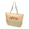 Rhythm straw paper large zipped tote bag 21L Brick