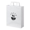 Kraft 80-90 g/m2 paper bag with flat handles - medium white | No Branding | not available | not available