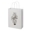 Kraft 120 g/m2 paper bag with twisted handles - medium white | No Branding | not available | not available