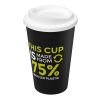 Americano ECO 350 ml recycled tumbler Solid black-White | Not applicable | No Branding | not available | not available