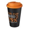 Americano® Eco 350 ml recycled tumbler with spill-proof lid Orange-Solid black | No Branding | not available | not available