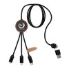 SCX.design C37 3-in-1 rPET light-up logo charging cable with round wooden casing Wood | Not applicable | No Branding | not available | not available