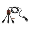 SCX.design C38 3-in-1 rPET light-up logo charging cable with squared wooden casing Red-Wood | No Branding | not available | not available