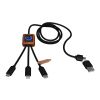 SCX.design C38 3-in-1 rPET light-up logo charging cable with squared wooden casing Blue-Wood | not available | No Branding | not available | not available