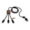 SCX.design C38 3-in-1 rPET light-up logo charging cable with squared wooden casing Solid black-Wood | not available | No Branding | not available | not available