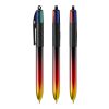 BIC® 4 Colours® Flags Collection + lanyard Black-Black-clear red-yellow