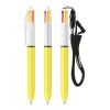BIC® 4 Colours Sun ballpen + Lanyard White-yellow