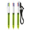 BIC® 4 Colours Fluo ballpen + lanyard Yellow