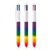 BIC® 4 Colours® Rainbow Decor clear red-GREEN   SILVER   RED