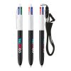 BIC® 4 Colours® ECO + lanyard White-Solid black