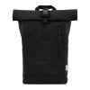 Osaka Backpack 16L. 360gsm rCotton. Roll-top. Buckle Closure Solid black