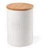 Munch 1000 Canister Ceramic 980ml. Bamboo lid white | No Branding | not available | not available | not available