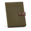 Eliot A5 Folder rCotton. 64 FSC sheet notepad and rPU closure Army green | No Branding | not available | not available | not available