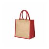 Nuptse Shopping Bag Jute. 34cm Handles clear red