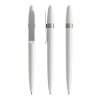 Prodir DS5 twist ballpoint pen matt with metal clip white-silver | Without Branding | S70 Silver | Black