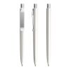 Prodir DS8 push ballpoint pen polished with metal clip white-silver | Without Branding | Blue