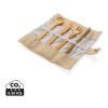 Reusable bamboo travel cutlery set white | No Branding | not available | not available