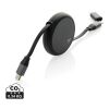 Terra RCS recycled aluminium retractable 240W 2-in-1 cable black | No Branding | not available | not available