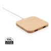 FSC® certified bamboo 5W wireless charger with USB brown | No Branding | not available | not available