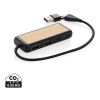 Link RCS recycled plastic and bamboo dual Input USB hub black | No Branding | not available | not available