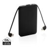 5.000 mAh Pocket Powerbank with integrated cables black | No Branding | not available | not available