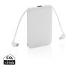 5.000 mAh Pocket Powerbank with integrated cables White | No Branding | not available | not available